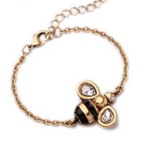 Crystal Goldtone Brass Bee Bracelet